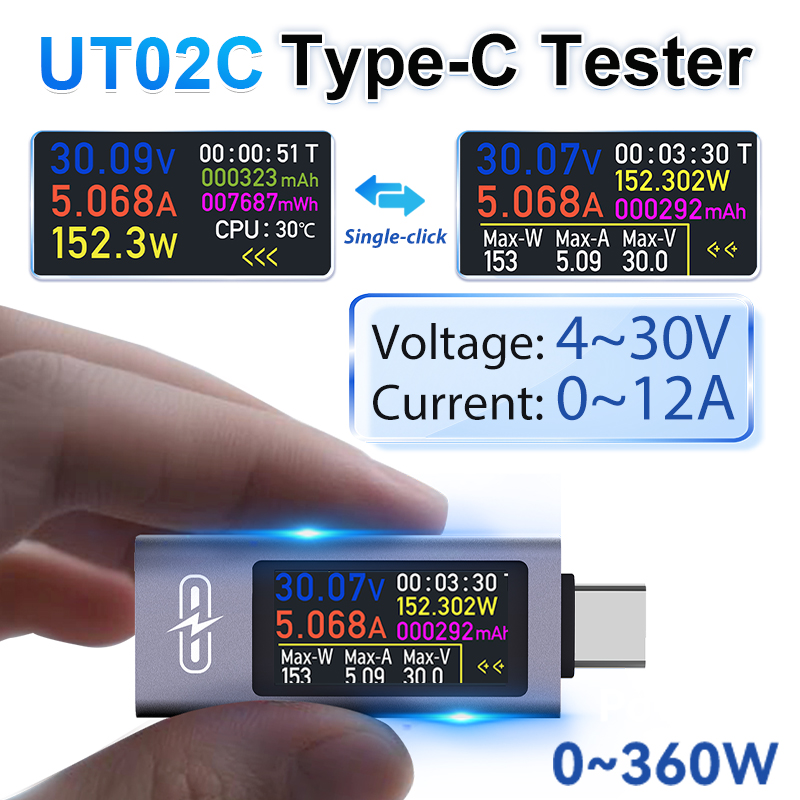 Logic Analyzer Usb - UT02C USB Color Screen Type-C Tester